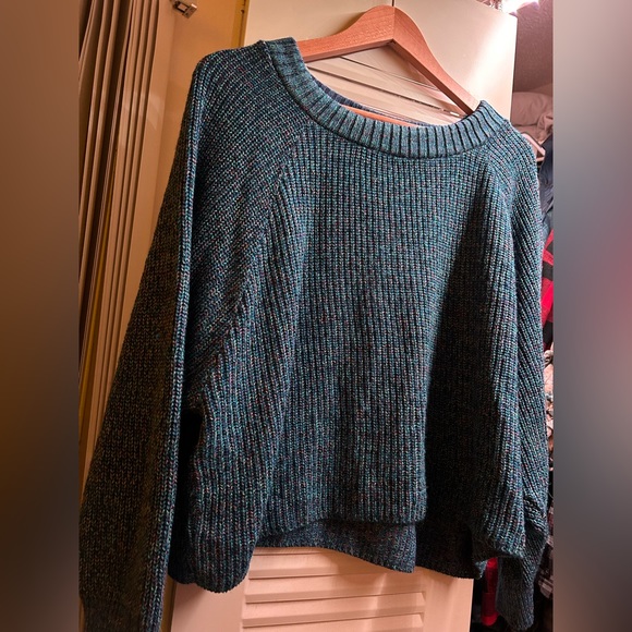 Express Multicolor Thread Blue Sweater - Picture 3 of 4